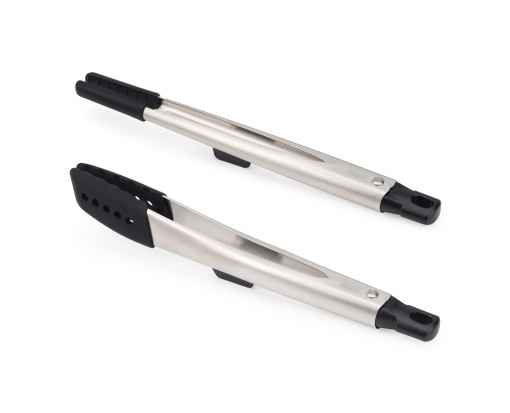 Set de clesti de bucatarie Joseph Joseph Joseph Elevate Fusion din 2 piese, pensete de gatit, clesti pentru paste, clesti pentru carne, clesti de servire, fara BPA, rezistent la caldura, otel inoxidabil si silicon