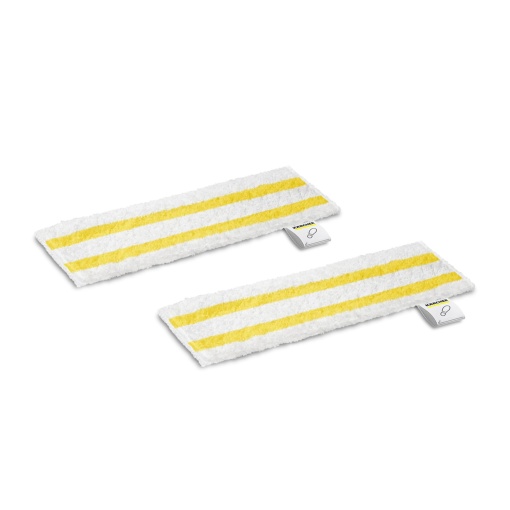 Set universal de panze Karcher EasyFix, 2 carpe absorbante din fibre fine de inalta calitate, fixare usoara datorita sistemului Velcro. Accesorii originale pentru duza de pardoseala EasyFix Steam Cleaner
