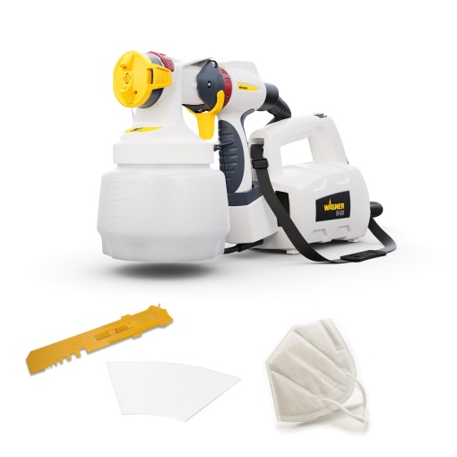 Sistem de pulverizare a vopselei WAGNER W 450 pentru vopsele de interior si latex, 15 m2-10 min, recipient 1300 ml, 460 W, furtun 1,8 m