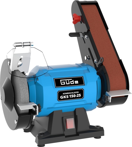 Slefuitor combinat Gude GKS 150-25 (250 W, 2980 1/min, motor condensator, baza stabila a masinii, opritor de scantei reglabil, disc de slefuit fin o 150 mm 36 K, banda de slefuit 50x686 mm 80 K)