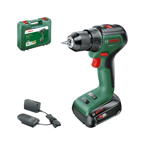 Surubelnita cu acumulator Bosch UniversalDrill 18V (2 baterii, sistem de 18 volti, in carcasa)