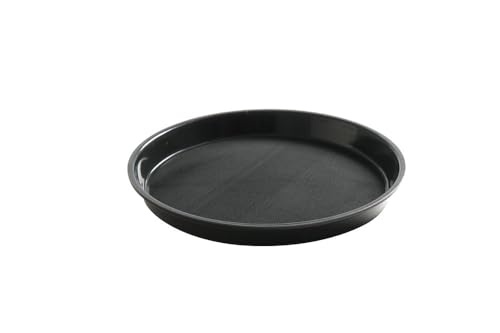 Tava de servire HENDI, rotunda, cu margine inalta, strat de cauciuc antiderapant, rezistenta la socuri si rupere, Tava Gastro, tava, o320x(H) 37mm, polipropilena, neagra