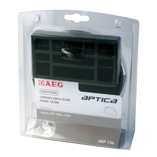 AEGAEF136 Set de filtre pentru aspiratoare fara sac (1 filtru de motor, 1 filtru de igiena, aer curat, anti-miros, ideal pentru proprietarii de animale de companie, personalizat, filtru Hepa pentru AEG Aptica TT si Vampyr T10, negru)