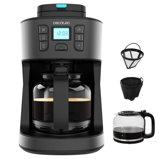 Aparat de cafea cu picurare Cecotec Coffee 66 Grind Drop Essential 1086 W polizor cu lama pana la 12 cani tehnologie Extremearoma digitala din otel in