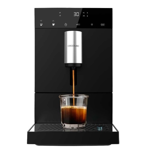 Aparat de cafea super automat Cecotec Cremmaet Compact, 19 bari, sistem Thermoblock, boabe proaspat macinate cu Plug & Play, rezervor de boabe de cafea de 150 g cu rasnita, rezervor de apa de 1,1 l