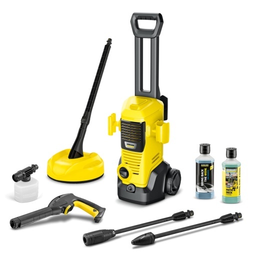 Aparat de curatat cu inalta presiune Karcher K 3 FJ Home, presiune: max. 120 bari, incl. Duza de spuma pentru spuma bine aderenta si cea mai mare putere de dizolvare a murdariei & HomeKit, galben