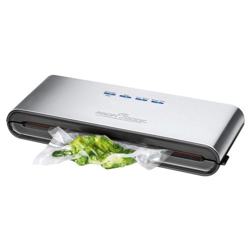 Aparat de sigilare in vid ProfiCook(r) | Masina de sigilat in vid incl. 18 pungi | Gatit sous vide si vid | Cusatura de sudura stabila | Etansator de film cu putere de aspiratie de 12 l/min | Mancare de 8 ori mai lunga Proaspata | PC-VK 1080