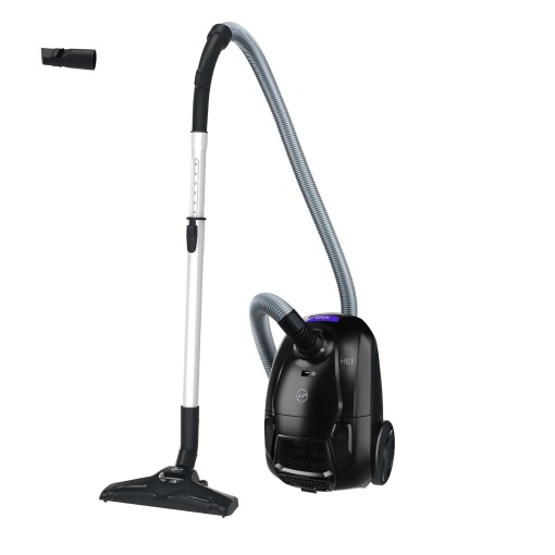 Aspirator de podea compact si puternic Hoover HE1 pentru pardoseli dure si covoare, filtru de praf EPA, sac de praf de 2,5 l, accesoriu integrat, raza de lucru de 7,5 m [HEZ107HM]