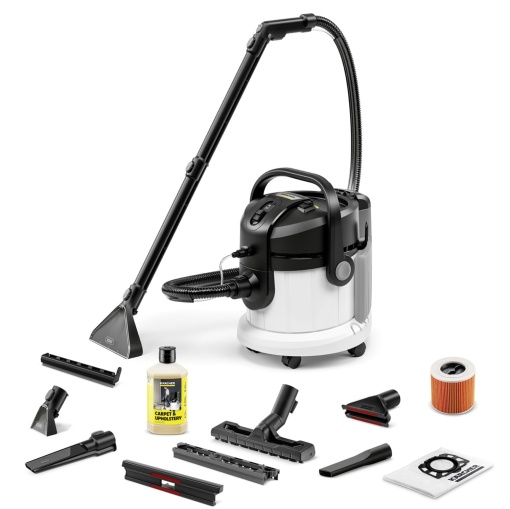 Aspirator de spalat Karcher SE 4 Plus furtun de aspirare 2 in 1 rezervor de apa proaspata 4 l rezervor de apa murdara 4 l duza de spalare a covoarelor