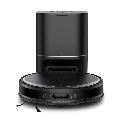 Aspirator robot Tapo RV20 Max Plus cu functie de stergere si statie de aspiratie automata, aspiratie ultra-puternica de 5300 Pa, ultra-subtire de 83 mm, compatibil cu Alexa si controlul vocal Google Assistant, aplicatie