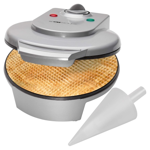 Automat cu con Clatronic(r) pentru vafe subtiri | Ideal pentru conuri de vafe cu inghetata | Suprafata de coacere O 18 cm | inclusiv conuri conice | acoperit antiaderent | grad reglabil de bronzare | 1200 wati | HA 3494