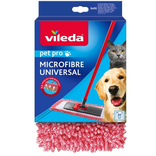 Capac de moper Vileda Pet Pro capac de schimb pentru toate mopperele de podea Wischmat elimina de 3 ori mai mult par de animale de companie 100 microf