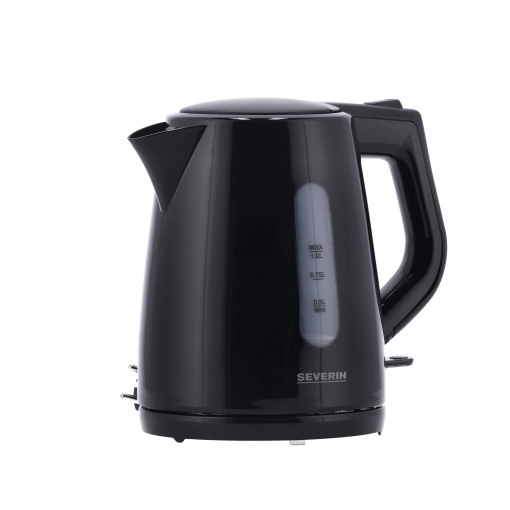 Ceainic SEVERIN, sistem central fara fir, filtru de calcar lavabil, 2.200 W, aprox. 1,0 L, plastic, negru, WK 3410