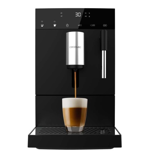 Cecotec Cremmaet Aparat de cafea compact cu abur super automat cu generator de abur, 1350 W, 19 bar, sistem Thermoblock, recipient pentru boabe de 150 g cu rasnita si rezervor de apa de 1,1 l