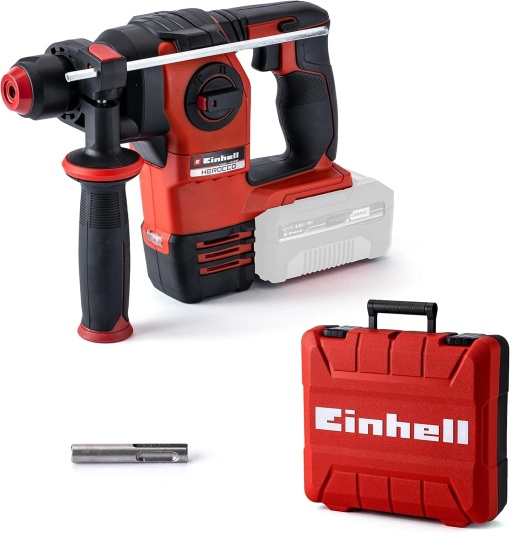 Ciocan rotopercutor profesional cu acumulator Einhell HEROCCO 18/20 Power X-Change (18 V, fara perii, 2,2 J, SDS-plus, mecanism pneumatic de impact, opritor de adancime, incl. carcasa, fara baterie)