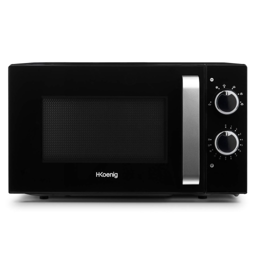 Cuptor cu microunde H.Koenig VIO8 20L negru, design compact, puternic 700 W, placa turnanta 24,5 cm, multifunctional 5 setari de caldura, functie de dezghetare, cronometru de pana la 30 min.