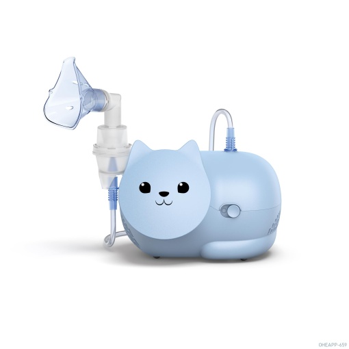 Dispozitiv de inhalare pentru copii OMRON Nami Cat; inhalator eficient pentru tratamentul tusei si curgerii nazale, bronsitei, astmului si racelii; Inhalator cu accesorii de inalta calitate