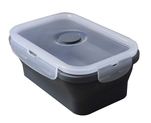 Fackelmann Lunchbox din Silikon 540ml Gri Compacta si Multifunctionala