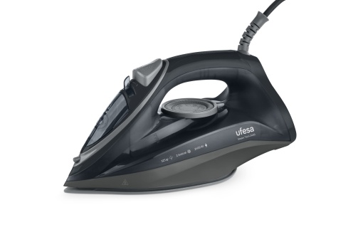 Fier de calcat cu abur Ufesa Steam Tech 2400, W, Steam Burst, Max. 120 g, Constant 0 - 30 g/min, Talpa ceramica, Sistem dublu anti-calcar, Anti-picurare, Negru, Exclusiv Amazon