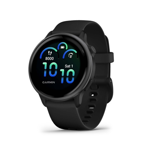 Garmin vivoactive 6 (42mm) - Ceas inteligent de fitness, ecran tactil AMOLED de 1,2", durata de viata a bateriei de pana la 11 zile, 80+ aplicatii sportive, optiuni de antrenament, functii de sanatate, notificari inteligente, plata