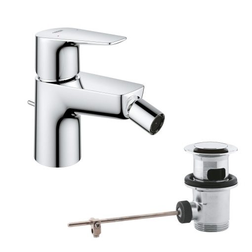 GROHE StartEdge - Robinet bideu cu o singura parghie (cu economie de apa, montare cu o singura gaura, suprafata durabila), crom, 23345001