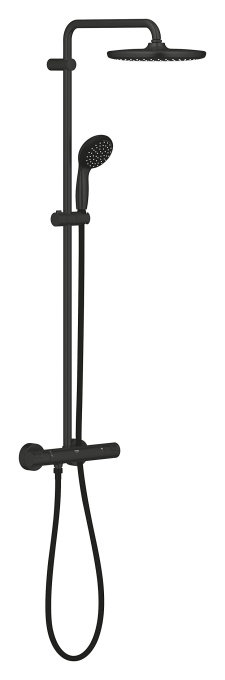 GROHE Vitalio Start System 250 - Sistem de dus (cu economie de apa, cu baterie termostatica, sistem anticalcar), negru mat, 266772430
