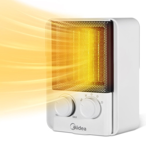 Incalzitor vertical cu ventilator Midea NT20-22E, 3 niveluri de putere, 2000W, incalzitor electric, consum redus de energie, ceramica cu zgomot redus, protectie impotriva picaturii, termostat de camera, alb