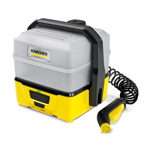Karcher Mobile Outdoor Cleaner OC 3 Plus, debit: 2 l/min, greutate: 2,3 kg, rezervor de apa: 7 l, baterie litiu-ion, furtun spiralat, filtru dispozitiv, rezervor de apa detasabil, presiune scazuta usoara