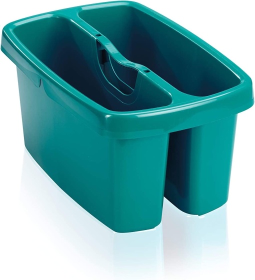 Leifheit Bucket Combi Box cu 2 camere pentru apa si ustensile de curatare galeata de curatare stivuibila care economiseste spatiu cutie de depozitare