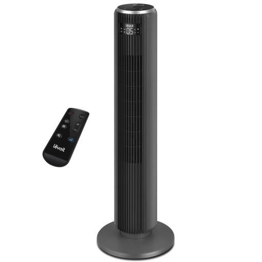 LEVOIT Ventilator turn cu telecomanda 92 cm ventilator puternic silentios 23 dB 3 moduri 5 viteze oscilatie 90 deg cronometru 12 ore afisaj LED clasic