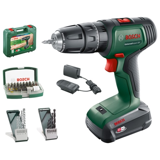 Masina de gaurit combinata cu acumulator Bosch UniversalImpact 18V (1 baterie, sistem de 18 volti, in carcasa) - editia Amazon