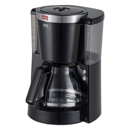 Melitta Look IV Selection - Filtru de cafea - cu ulcior de sticla - Drip Stop - 10 cani - negru (1011-04)