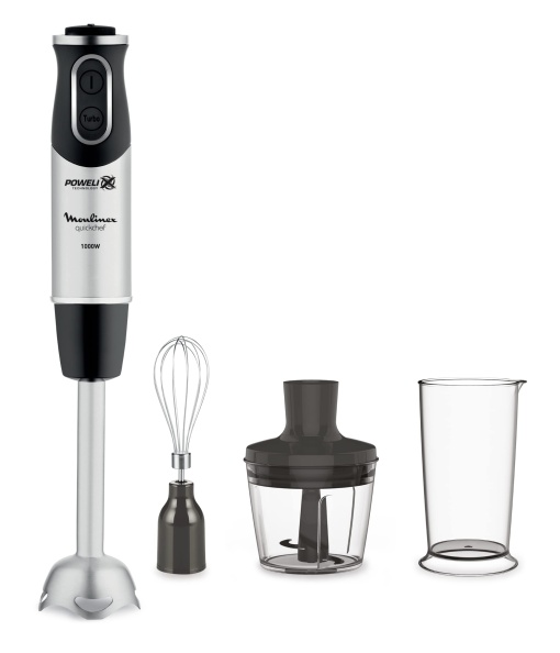Moulinex DD6558 DD655810 Quickchef Blender de imersie 3-in-1 Tehnologie Powelix 3 accesorii Otel inoxidabil OtelNegru