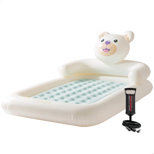 Patut de calatorie Intex Bear Kidz cu pompa de mana, dimensiuni umflate: 114 cm x 178 cm x 71 cm (66814NP)