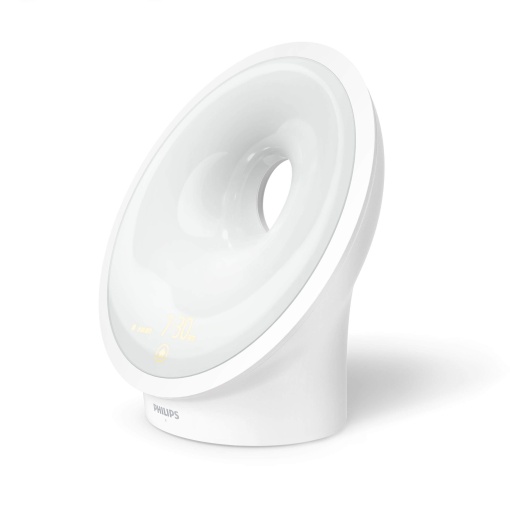 Philips Sleep & Wake-up Light, simulare color a rasaritului de soare, 25 de niveluri de lumina, sunete si muzica multiple, lumina de la miezul noptii, functie de relaxare si respiratie (model HF3651/01)