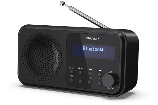 Radio digital portabil SHARP DR-P420 (DAB/DAB+/FM cu RDS, USB, Bluetooth 5.0, functii de ceas cu alarma jack de 3,5 mm), negru