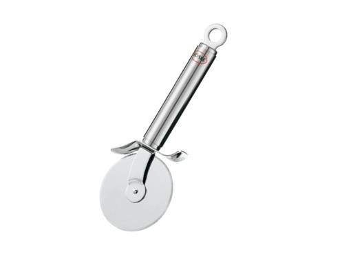 ROSLE Pizza Cutter cutit de pizza de inalta calitate cu roata robusta lama ascutita pe ambele parti aparatoare de mana otel inoxidabil 1810 argintiu