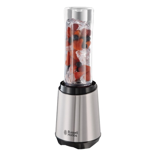 Russell Hobbs Blender - Stand Mixer & Smoothie Maker to go [motor de 23.500 rpm] incl. 1x vas blender 600ml (fara BPA, masina de spalat vase si rezistent la rupere incl. capac) Tocator, otel inoxidabil, 23472-56