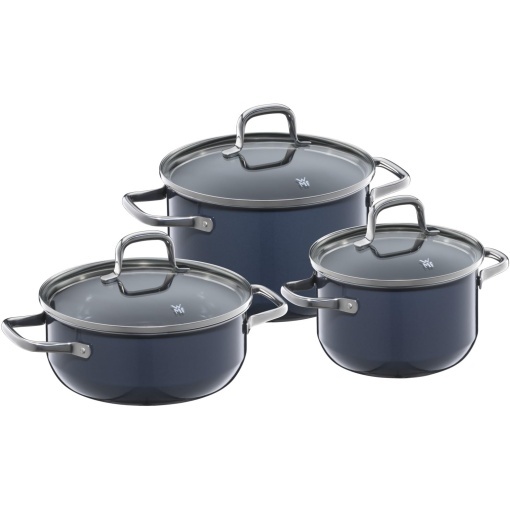 Set de oale WMF Fusiontec Essential 3 piese Inductie High-Tech Ceramica Albastru inchis