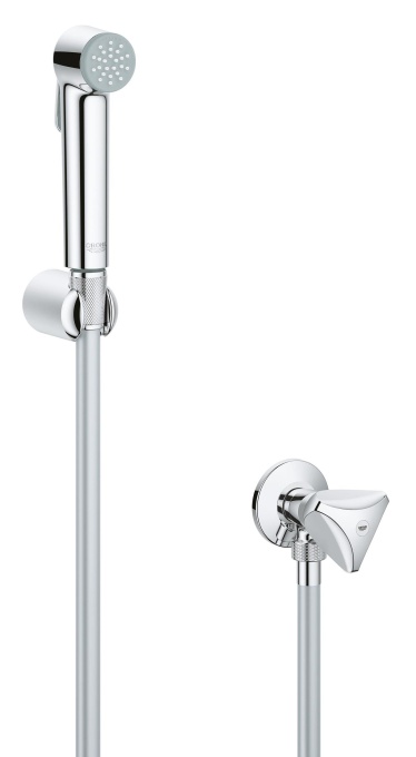Set de suporturi de perete Grohe Tempesta-F Trigger Spray 30 cu supapa de inchidere 1 tip pulverizare, 26357000 argintiu