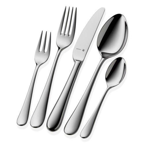 Set de tacamuri din otel inoxidabil WMF Merit 6 persoane set de tacamuri 30 de bucati cutit cu maner gol Cromargan protect lustruit rezistent la zgari