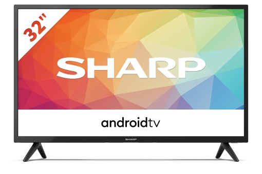 SHARP 32FG6EA Android Smart TV 81cm (32"), control vocal prin Google Assistant, Chromecast, Bluetooth, 2X HDMI, 2X USB, Dolby Audio, Active Motion 400, negru