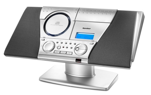 Sistem audio compact Karcher MC 6550N cu CD Player radio FM si functie de alarma argintiu
