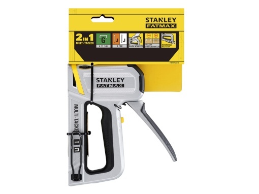 STANLEY FATMAX 2-in-1 Multi Tacker (carcasa din aluminiu, cu mecanism anti-blocare, cu fereastra de vizualizare, potrivita pentru capsele STANLEY tip G 6mm - 14mm si tip J 12mm - 15 mm) FMHT70250-0
