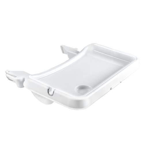 tava hauck Alpha alba - Placa de sufragerie 3 in 1 compatibila cu scaunul inalt din lemn Alpha si Beta pentru copii de 6-24 de luni cu reductor de sca