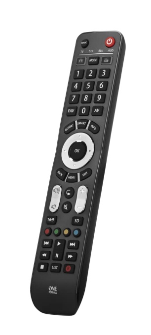 Telecomanda universala One For All Evolve 4 - Controlati 4 dispozitive finale TV/Set Top Box/Blu-ray/Audio - Garantat pentru a functiona cu toate marcile producatorilor - Optimizat pentru Smart TV - URC7145