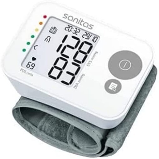 Tensiometru Sanitas SBC 22 masurarea complet automata a tensiunii arteriale si a pulsului functie de avertizare in caz de posibile aritmii cardiace