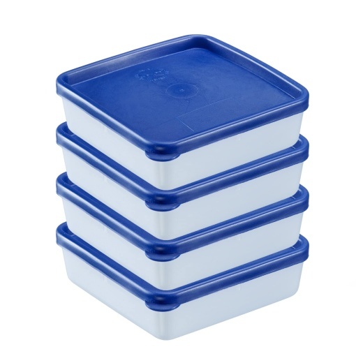 Westmark 4 recipiente pentru depozitarea alimentelorcongelator incl capac volum de umplere 025 l fiecare stivuibile plastic trio culoare transparental