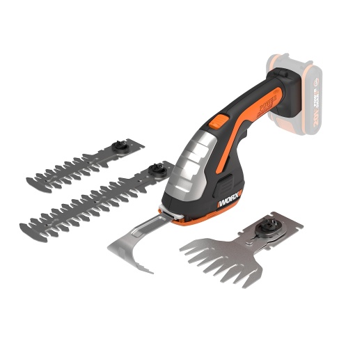 WORX WG801E.91 Tuns gard viu 20V - Unelte multiple 4 in 1 pentru foarfece de gard viu, masini de tuns iarba, foarfece si magazii - Schimbare usoara a lamei - Compatibil PowerShare - fara baterie si incarcator
