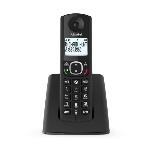 ALCATEL F530 - Telefon fix fara fir DECT - Afisaj mare iluminat - Functie hands-free - Functie de blocare a apelurilor - 2 butoane de apelare directa - Negru